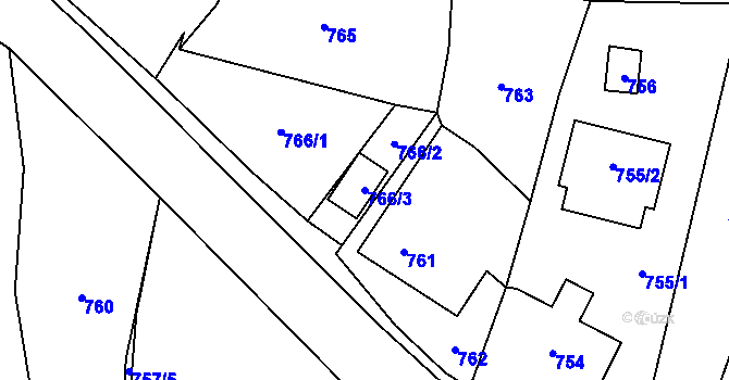 Parcela st. 766/3 v KÚ Tichá na Moravě, Katastrální mapa