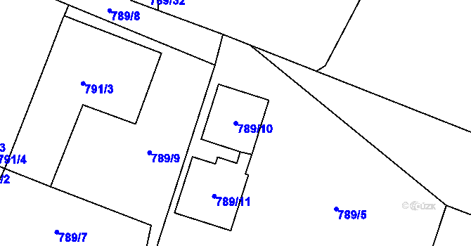 Parcela st. 789/10 v KÚ Tichá na Moravě, Katastrální mapa