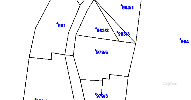 Parcela st. 979/6 v KÚ Tichá na Moravě, Katastrální mapa