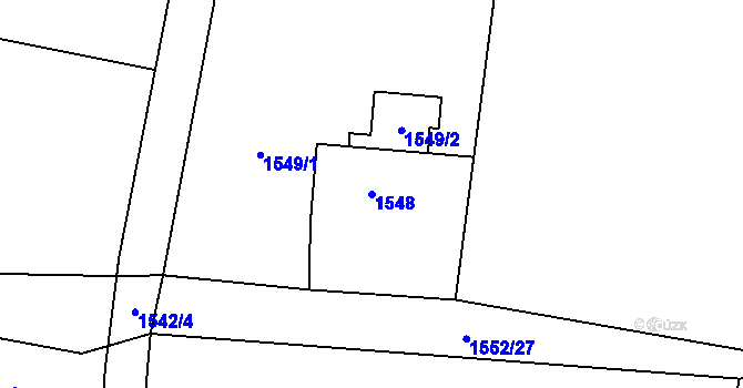 Parcela st. 1548 v KÚ Tichá na Moravě, Katastrální mapa