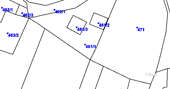 Parcela st. 461/1 v KÚ Tichá na Moravě, Katastrální mapa