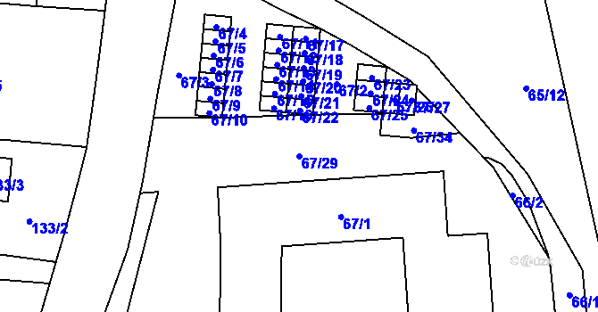 Parcela st. 67/29 v KÚ Tichá na Moravě, Katastrální mapa