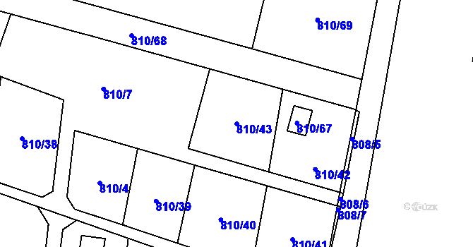 Parcela st. 810/43 v KÚ Tichá na Moravě, Katastrální mapa