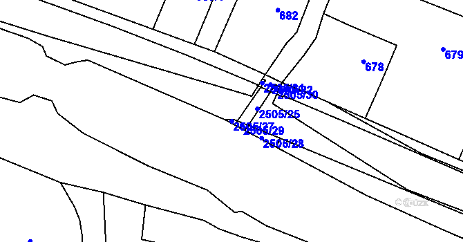 Parcela st. 2505/27 v KÚ Tichá na Moravě, Katastrální mapa