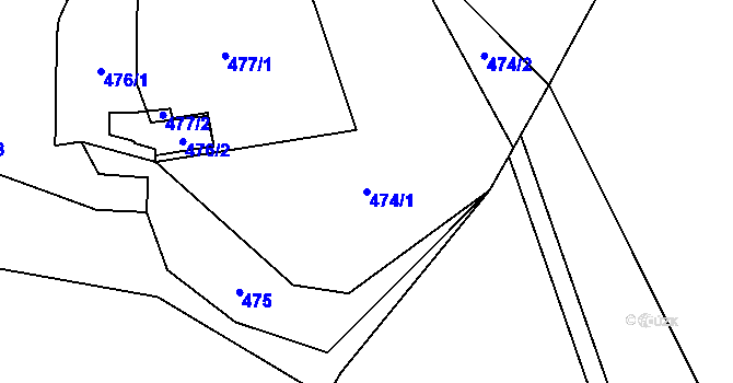 Parcela st. 474/1 v KÚ Tichá na Moravě, Katastrální mapa