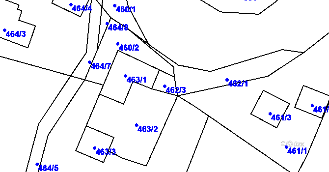 Parcela st. 462/3 v KÚ Tichá na Moravě, Katastrální mapa