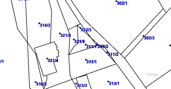 Parcela st. 312/1 v KÚ Tichá na Moravě, Katastrální mapa