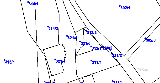 Parcela st. 321/6 v KÚ Tichá na Moravě, Katastrální mapa