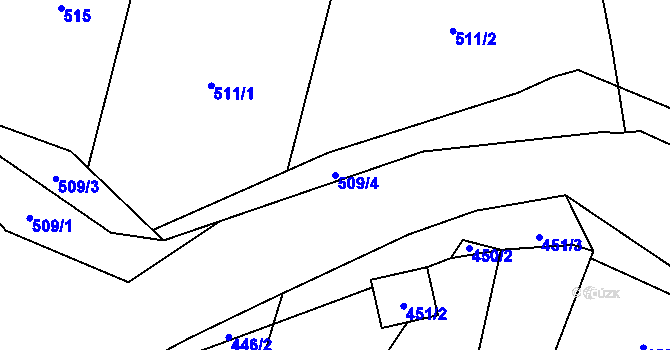 Parcela st. 509/4 v KÚ Tichá na Moravě, Katastrální mapa