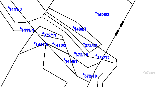 Parcela st. 372/12 v KÚ Tichá na Moravě, Katastrální mapa