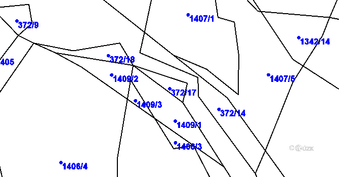 Parcela st. 372/17 v KÚ Tichá na Moravě, Katastrální mapa