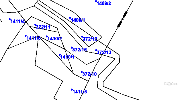 Parcela st. 372/13 v KÚ Tichá na Moravě, Katastrální mapa