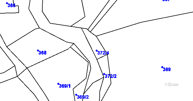 Parcela st. 372/4 v KÚ Tichá na Moravě, Katastrální mapa