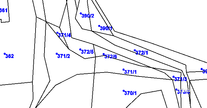 Parcela st. 372/6 v KÚ Tichá na Moravě, Katastrální mapa