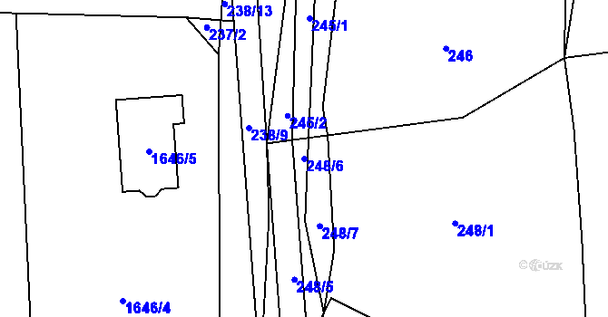 Parcela st. 248/6 v KÚ Tichá na Moravě, Katastrální mapa