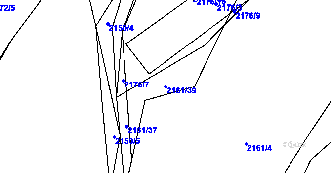 Parcela st. 2161/39 v KÚ Tichá na Moravě, Katastrální mapa