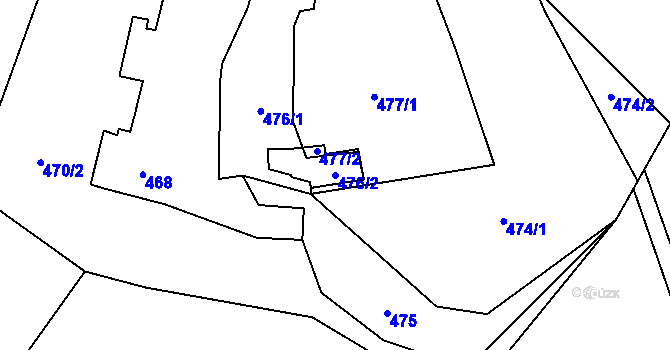 Parcela st. 476/2 v KÚ Tichá na Moravě, Katastrální mapa