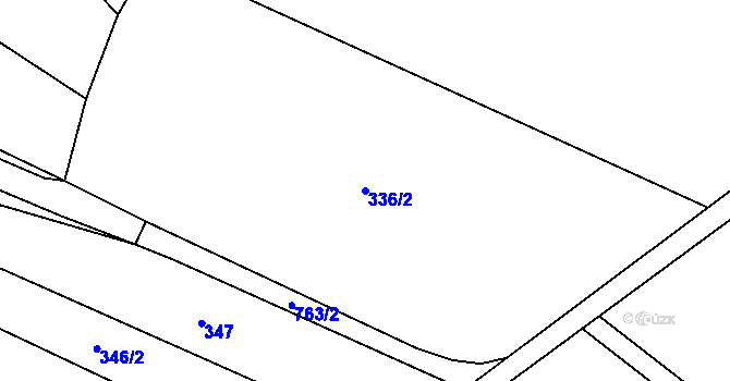 Parcela st. 336/2 v KÚ Tichonice, Katastrální mapa