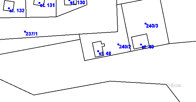 Parcela st. 48 v KÚ Tichonice, Katastrální mapa