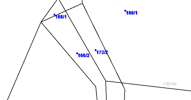 Parcela st. 172/2 v KÚ Tichonice, Katastrální mapa