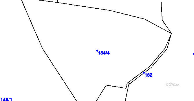 Parcela st. 184/4 v KÚ Tichonice, Katastrální mapa