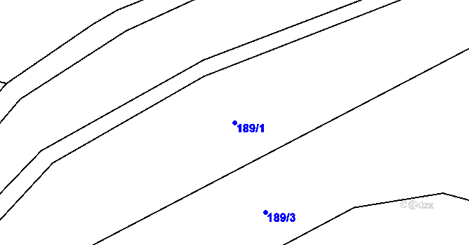 Parcela st. 189/1 v KÚ Tichonice, Katastrální mapa