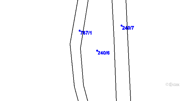 Parcela st. 240/6 v KÚ Tichonice, Katastrální mapa