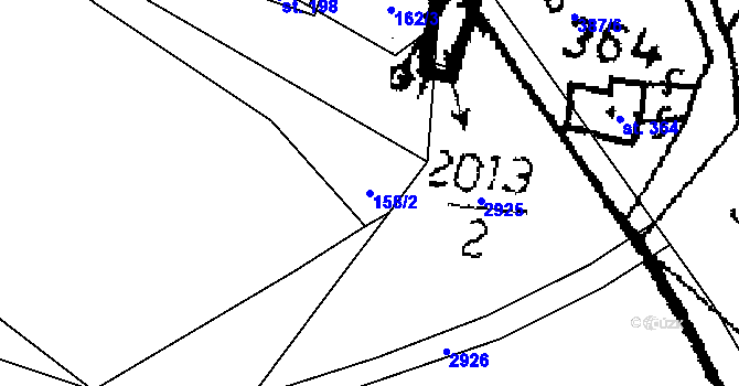 Parcela st. 158/2 v KÚ Tichonice, Katastrální mapa