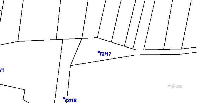 Parcela st. 72/17 v KÚ Tichonice, Katastrální mapa
