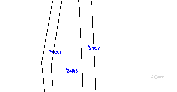 Parcela st. 240/7 v KÚ Tichonice, Katastrální mapa