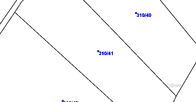 Parcela st. 310/41 v KÚ Tichonice, Katastrální mapa