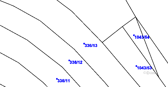 Parcela st. 336/13 v KÚ Tichonice, Katastrální mapa