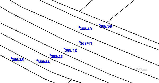 Parcela st. 368/41 v KÚ Tichonice, Katastrální mapa