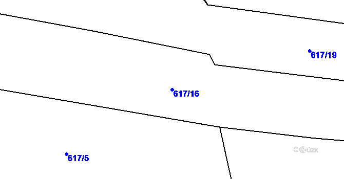 Parcela st. 617/16 v KÚ Tichonice, Katastrální mapa
