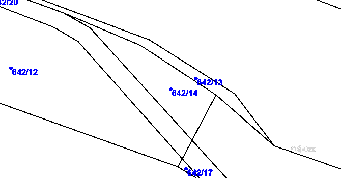Parcela st. 642/14 v KÚ Tichonice, Katastrální mapa