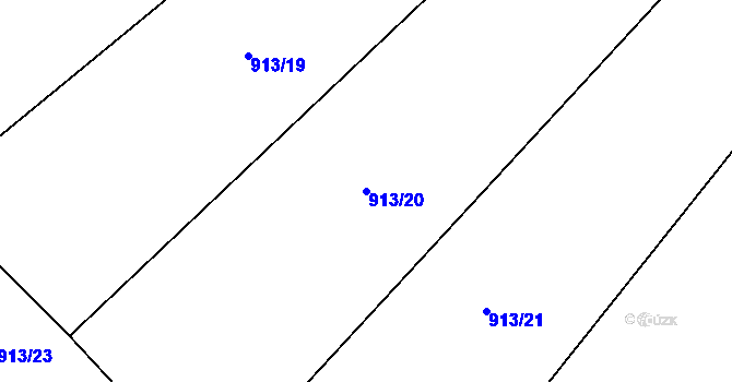 Parcela st. 913/20 v KÚ Tichonice, Katastrální mapa