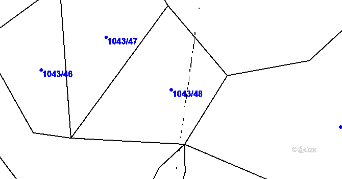 Parcela st. 1043/48 v KÚ Tichonice, Katastrální mapa