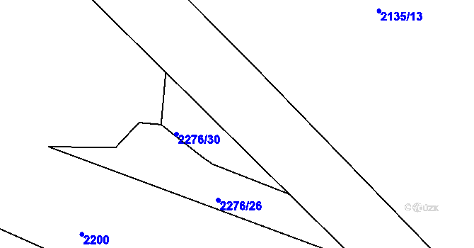 Parcela st. 2207/29 v KÚ Tichov, Katastrální mapa