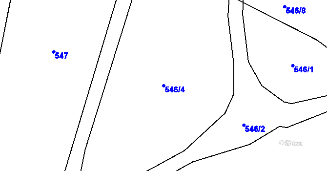 Parcela st. 546/4 v KÚ Tichov, Katastrální mapa