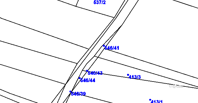 Parcela st. 546/42 v KÚ Tichov, Katastrální mapa