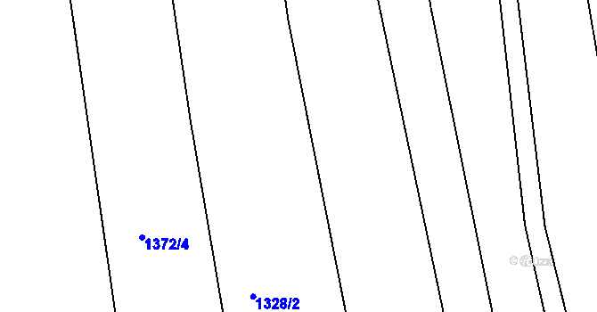 Parcela st. 1372/5 v KÚ Tichov, Katastrální mapa