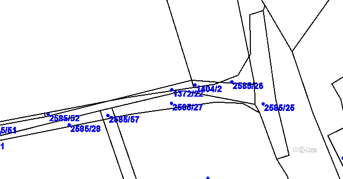 Parcela st. 1372/22 v KÚ Tichov, Katastrální mapa