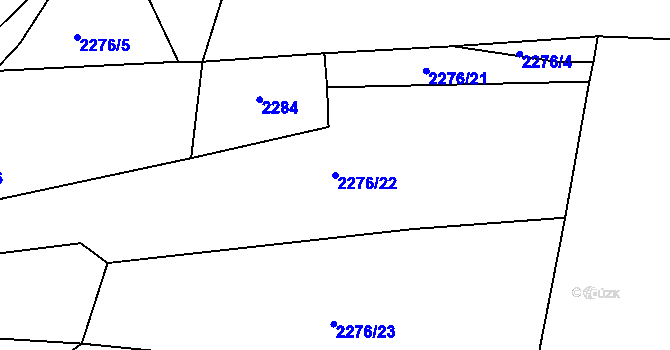 Parcela st. 2276/22 v KÚ Tichov, Katastrální mapa