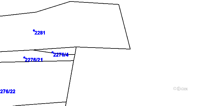 Parcela st. 2412/22 v KÚ Tichov, Katastrální mapa
