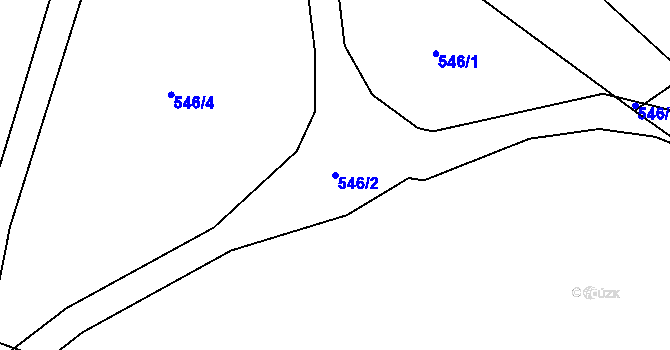 Parcela st. 546/2 v KÚ Tichov, Katastrální mapa