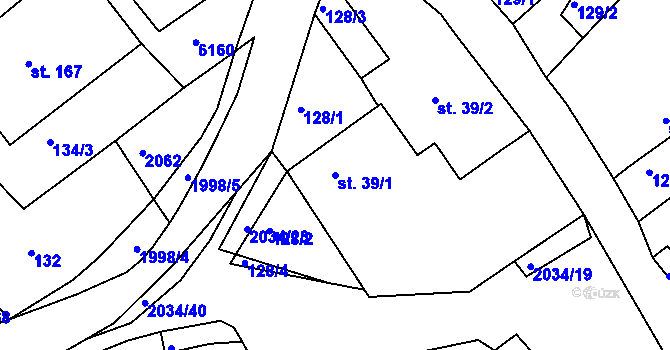 Parcela st. 39/1 v KÚ Tis u Habrů, Katastrální mapa