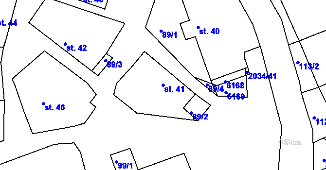 Parcela st. 41 v KÚ Tis u Habrů, Katastrální mapa