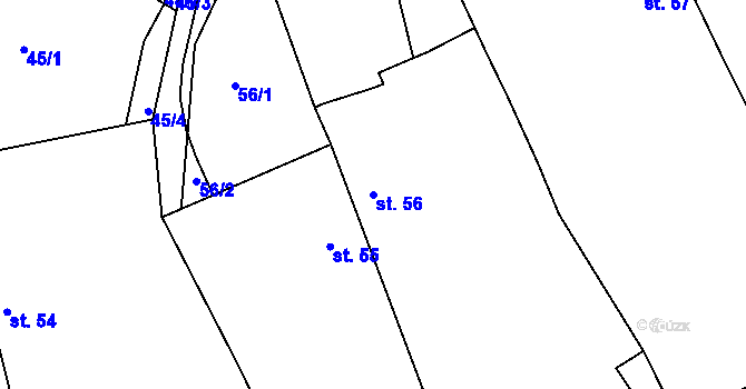 Parcela st. 56 v KÚ Tis u Habrů, Katastrální mapa