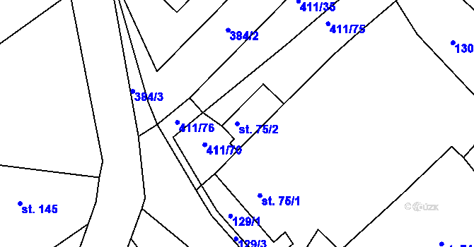 Parcela st. 75/2 v KÚ Tis u Habrů, Katastrální mapa