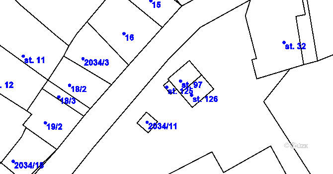 Parcela st. 125 v KÚ Tis u Habrů, Katastrální mapa